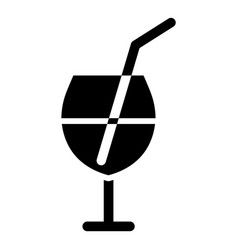 Cocktail Glass Flat Icon Isolated On White