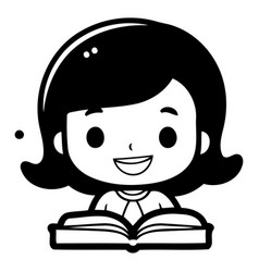 Girl Reading Book Icon Education And Knowledge