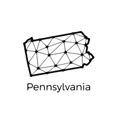 Pennsylvania State Map Polygonal Made Of Lines