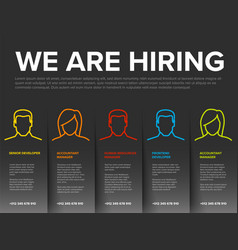 We Are Hiring Dark Paper Minimalistic Flyer