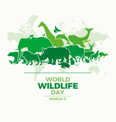 World Wildlife Day Poster With Animal Silhouettes