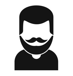 Aged Man Mustache Icon Simple Beard Style