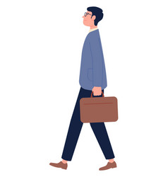 Businessman Walking On Work Meeting With Briefcase