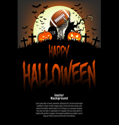 Happy Halloween Zombie Hand With A Football Ball