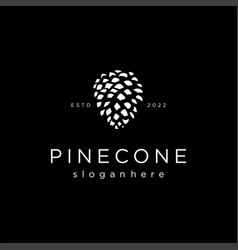 Pine Cone Logo Design Hipster Vintage Icon Black