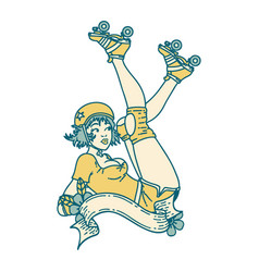 Tattoo Style Icon A Pinup Roller Derby Girl