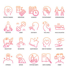 Wellness And Stress Relieve Methods Icon Set