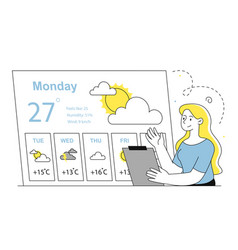 Woman With Weather Forecast Linear