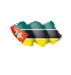 Mozambique Flag On A White