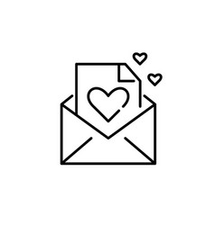 Love Letter Icon Open Envelope With Hearts Pixel