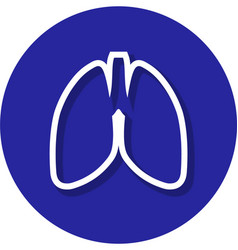 Lungs Within A Circle Line Icon