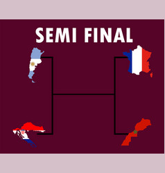 Semi Final Football Countries Flag Map Symbol