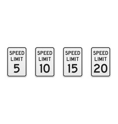 Speed Limit Traffic Signs From 5 To 20 Mph