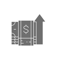 Money Banknotes With Up Arrow Interest Rate