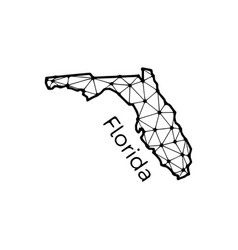 Florida State Map Polygonal Made Of Lines