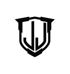 Jj Logo Monogram Letter With Shield Shape Design