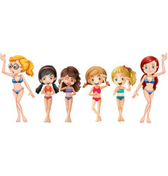 Many Girls Wearing Bikinis Cartoon Characters