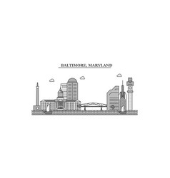 United States Maryland City Skyline Isolated