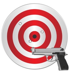 Target with bullet holes Royalty Free Vector Image