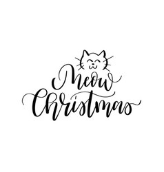 Meow Christmas Cute Cat Doodle Greetings Card