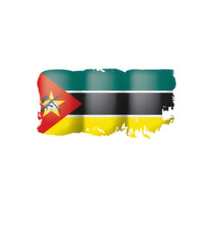 Mozambique Flag On A White