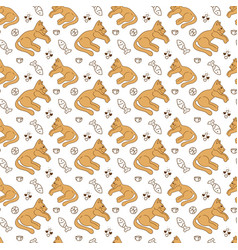 Pattern With A Cat Cute Seamless