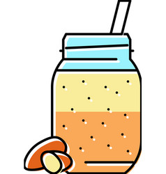 Almond Milk Smoothie Fruit Juice Food Color Icon