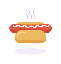 Hot Dog Icon Flat Or Hotdog Sandwich Graphic