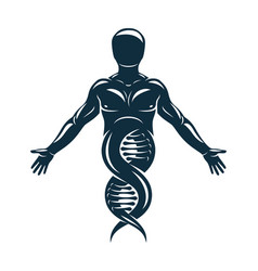 Human Athlete Depicted As Dna Strands