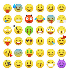 Emoticons Set Emoji Faces Emoticon Smile Funny