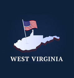 West Virginia State Isometric Map And Usa