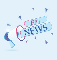 Big News Text With 3d Realistic Megaphone