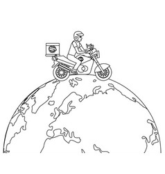 Delivery Motorcyle And Globe