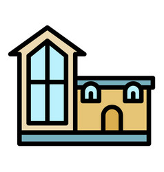 Unusual House Icon Color Outline