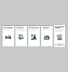 Catering Food Service Onboarding Icons Set