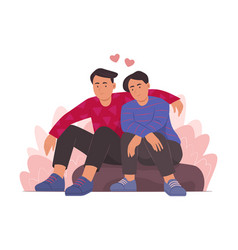 Gay Men Couple In Love For Valentines Day