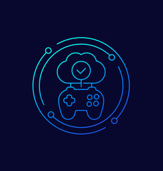 Cloud Gaming Line Icon