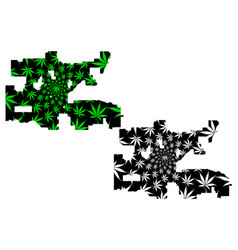 Oklahoma City - Map Is Designed Cannabis Leaf