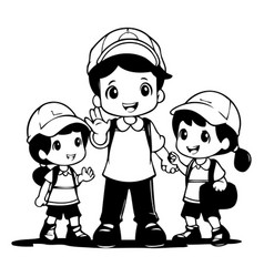 Team Of Children With Construction Worker In