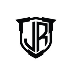 Jr Logo Monogram Letter With Shield Shape Design