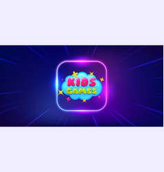 Kids Games Sticker Fun Playing Zone Banner Neon