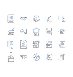 Land Law Line Icons Collection Property Title