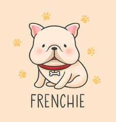 Cute Frenchie Cartoon Hand Drawn Style