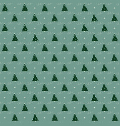 Green Christmas Background With A Pattern Of Trees