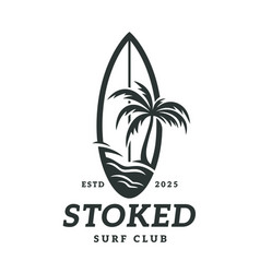 Stoked Surf Club Palm Beach Logo Template