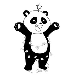 Stylized Giant Panda Full Body Drawing Simple