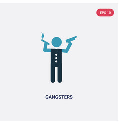 Two Color Gangsters Icon From People Concept