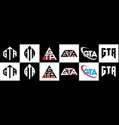 Gta Letter Logo Design In Six Style Polygon