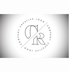 Outline Cr C R Letter Logo With Cut