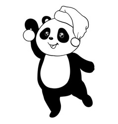 Stylized Giant Panda Full Body Drawing Simple